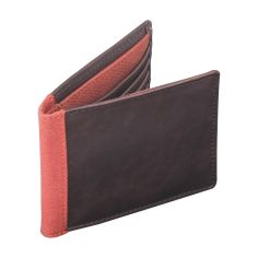 Portefeuille en cuir Jacob Jones, Marron et orange Jacob Jones