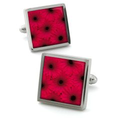 Boutons de manchette, Gerbera rouge Robert Charles 2