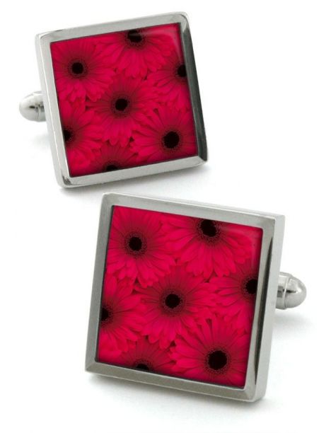 Boutons de manchette, Gerbera rouge Robert Charles