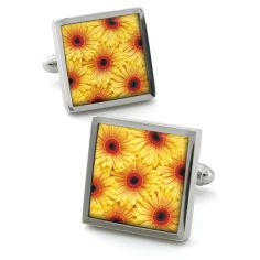 Boutons de manchette, Gerbera jaune Robert Charles 2