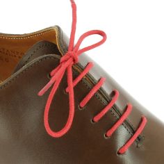 lacets ronds 2mm, coton ciré, rouge Vermillon Les Lacets Français 2