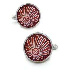 Boutons de manchette, Pasadena rouge. Emaillé Robert Charles 2