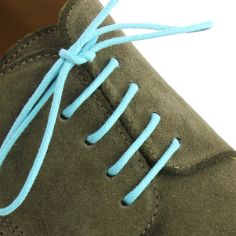 lacets ronds 2mm, coton ciré, Bleu turquoise Les Lacets Français 2