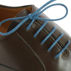 lacets ronds 2mm, coton ciré, Bleu artic Les Lacets Français 2