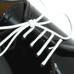 lacets ronds 2mm, coton ciré, Blanc Les Lacets Français 2