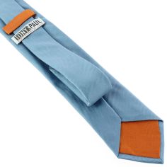 Cravate bleu, soie italienne, Tevere Bleu Tony & Paul 2