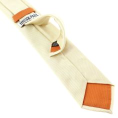 Cravate blanc cassé, soie italienne, Avorio Tony & Paul 2