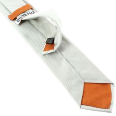 Cravate grise, soie italienne, Perla Tony & Paul 2