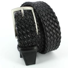 Ceinture cuir, tressée, Noir Robert Charles 2