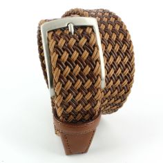Ceinture cuir, tressée, marron et Tan Robert Charles 2