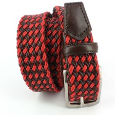Ceinture cuir, tressée, Marron et rouge Robert Charles 2