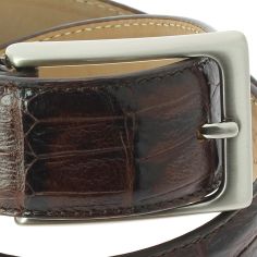 Ceinture cuir, empreinte crocodile marron, Coda Robert Charles 2