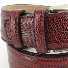 Ceinture cuir, Serpent bordeaux, 35mm bords surpiqués Robert Charles 2