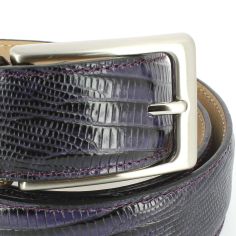 Ceinture cuir, Serpent violet, 35mm bords surpiqués Robert Charles 2