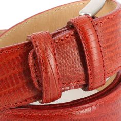 Ceinture cuir, Serpent rouge, 35mm bords surpiqués Robert Charles 2