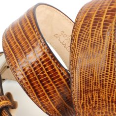 Ceinture cuir, Serpent tan, 35mm bords surpiqués Robert Charles 2