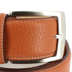 Ceinture cuir, bords surpiqués 40mm, Tan Robert Charles 2