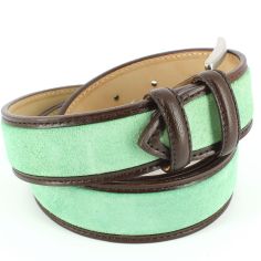 Ceinture cuir, Cuir et Daim pomme, 35mm bords surpiqués Robert Charles 2