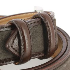 Ceinture cuir, Cuir et Daim marron, 35mm bords surpiqués Robert Charles 2