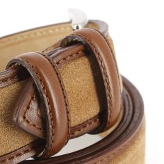 Ceinture cuir, Cuir et Daim cognac, 35mm bords surpiqués Robert Charles 2