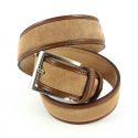 Ceinture cuir, Cuir et Daim cognac, 35mm bords surpiqués Robert Charles