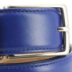 Ceinture cuir de veau, Bleu, 35mm, bords surpiqués Robert Charles 2