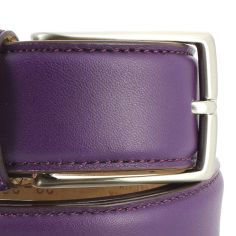 Ceinture cuir de veau, prune, 35mm, bords surpiqués Robert Charles 2