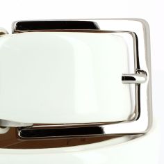 Ceinture cuir, Patent blanc, 35mm Robert Charles 2