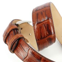 Ceinture cuir, empreinte crocodile Tan, Coda Robert Charles 2