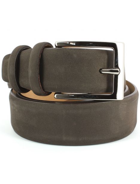 Ceinture cuir, Nubuck marron, 35mm Robert Charles