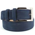 Ceinture cuir, Nubuck Bleu, 35mm Robert Charles