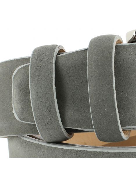 Ceinture cuir, Nubuck gris, 35mm Robert Charles