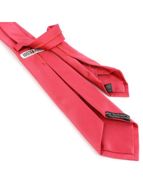 Cravate soie 6 plis, Rose Ribes, Faite à la main Tony & Paul