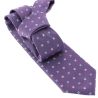 Cravate CLJ, violet, motifs fleurs Clj Charles Le Jeune
