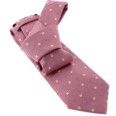 Cravate CLJ, Rose, motifs fleurs Clj Charles Le Jeune 2