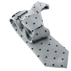 Cravate CLJ, gris, motifs fleurs Clj Charles Le Jeune 2