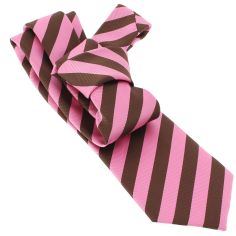 Cravate CLJ, Rugby large marron et Rose Clj Charles Le Jeune 2