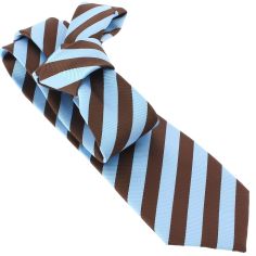Cravate CLJ, Rugby large marron et ciel Clj Charles Le Jeune 2