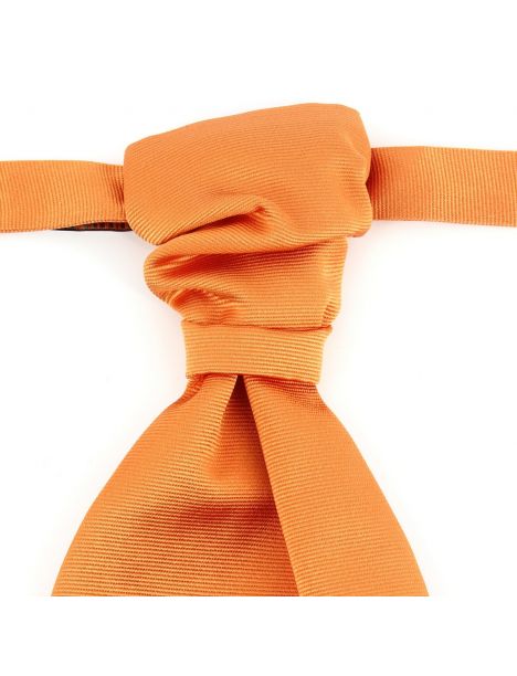 Lavallière nouée en soie, Orange Rame, Faite à la main Tony & Paul