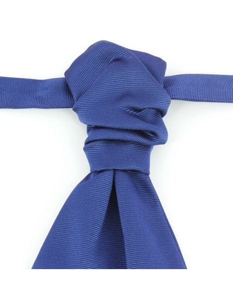 Lavallière nouée en soie, Bleu royal, Faite à la main Tony & Paul