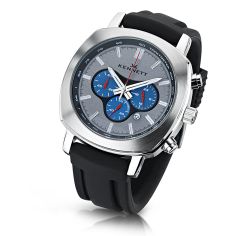 Montre Kennett, Challenger argenté Bleu et noir caoutchouc Kennett