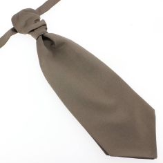 Lavallière nouée en soie, Taupe, Faite à la main Tony & Paul 2