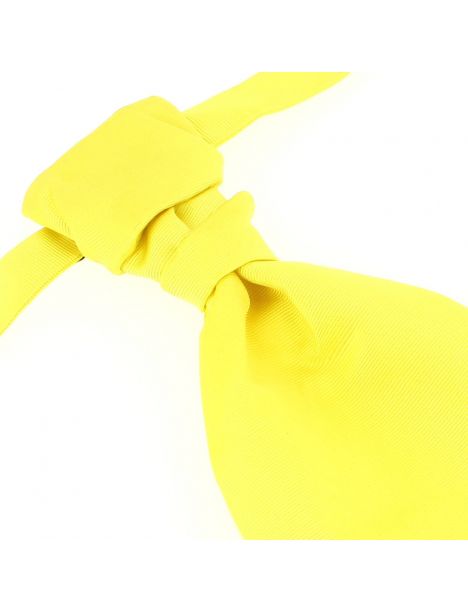 Lavallière nouée en soie, jaune Citron, Faite à la main Tony & Paul