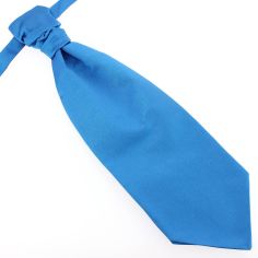 Lavallière nouée en soie, Bleu Cina, Faite à la main Tony & Paul 2