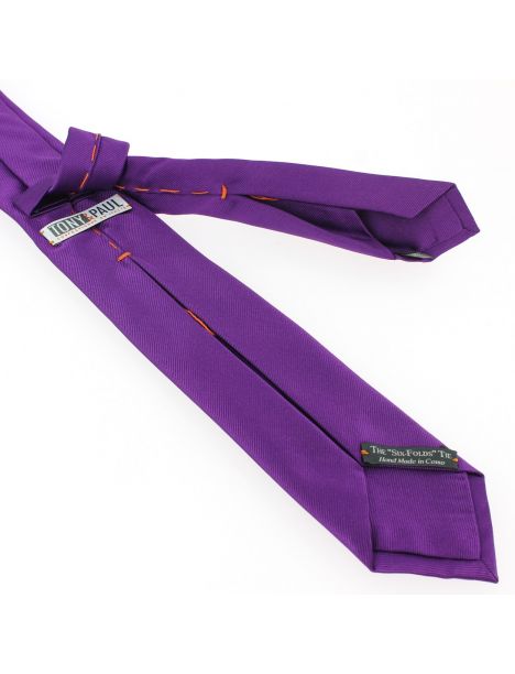 Cravate soie 6 plis, Mauve Mammola, Faite à la main Tony & Paul