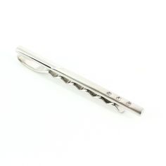 Pince à cravate, 3 cristaux, argenté Cravate Avenue Signature