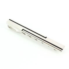 Pince à cravate, Black line, argenté Cravate Avenue Signature