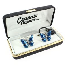 Boutons de manchette, Papillon Bleu Cravate Avenue Signature 2