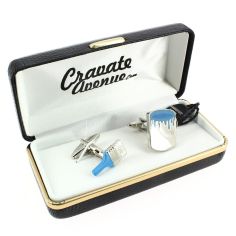 Boutons de manchette, Pinceau et pot de peinture Bleu Cravate Avenue Signature 2