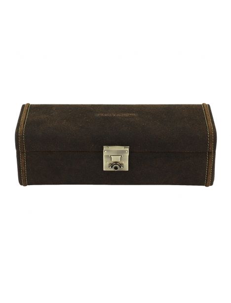 petite malle pour 4 montres, Cubano V2, cuir marron havane Friedrich 23